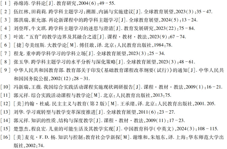 叶波 吴启涛：跨学科主题学习的生成逻辑、教学价值与实现路径 第 1 张
